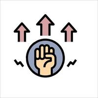 A hand with a fist in the middle of a circle vector