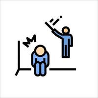 A man is standing in front of a person who is sitting on the floor vector