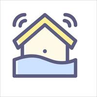 A house with a wifi icon on it vector