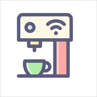 Coffee maker icon with wifi symbol vector