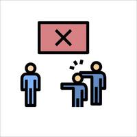A group of people are standing around a red cross vector