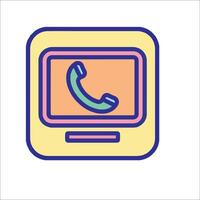 A phone icon on a computer screen vector