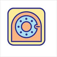 A square icon with a clock inside vector