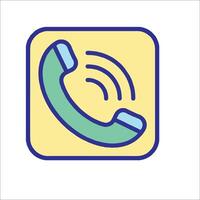 A phone icon with a phone receiver on it vector