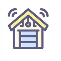 A house with a wifi signal icon vector