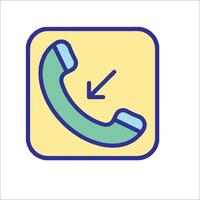 A phone icon with a arrow pointing down vector