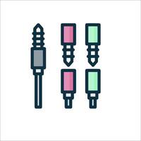 A set of four different colored screwdrivers vector
