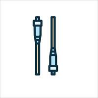 Two cables with a single end on each side vector