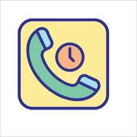 A phone with a clock icon on it vector