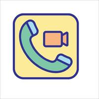A phone icon with a camera on it vector