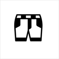 A black and white illustration of a pair of shorts vector