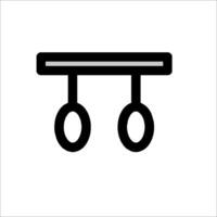 A black and white icon of a table with two chairs vector