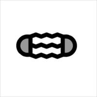 A black and white illustration of a sausage vector