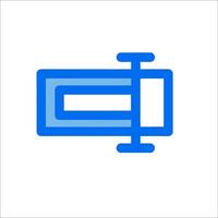 A blue and white icon of a device vector