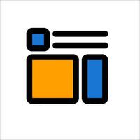 A simple icon of a square with a blue and orange square vector