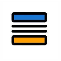A simple icon of a stack of three bars vector