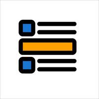 A checkbox icon with a blue and orange line vector