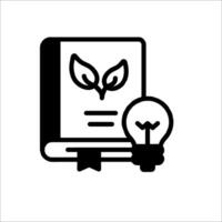 A book with a light bulb and leaf icon vector