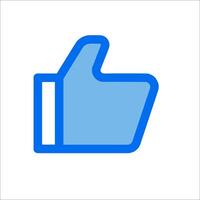 A blue thumb up icon on a white background vector