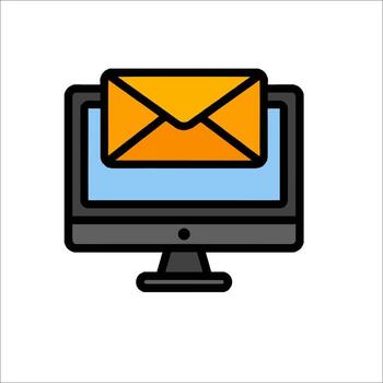 correo electrónico icono en computadora monitor vector