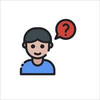 A man with a question mark icon vector