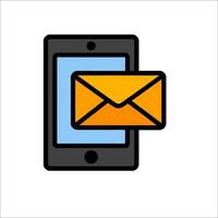 An email envelope is shown on a smartphone vector