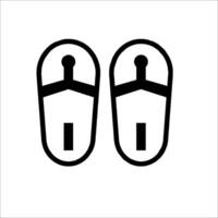 Two black flip flops on a white background vector