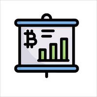 Bitcoin chart icon illustration vector
