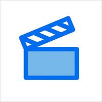A clapperboard icon on a white background vector