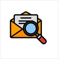 Email envelope with magnifying glass icon vector