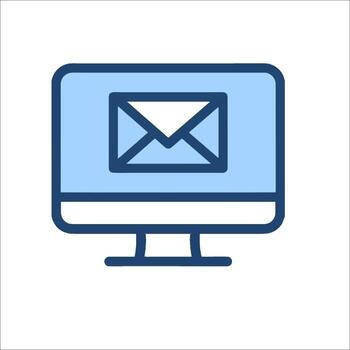 Email icon on a computer monitor vector