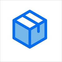 A blue box with a white background vector