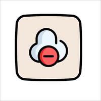 A cloud with a red button on it vector
