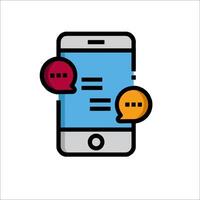 A phone with two speech bubbles on it vector