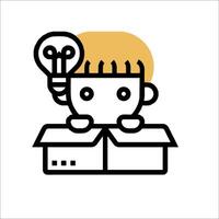 A boy with a light bulb on his head vector