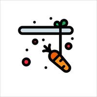 A carrot hanging from a hook with a carrot on it vector