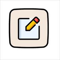 A pencil and a check mark icon on a white background vector