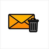 An envelope with a trash can icon vector
