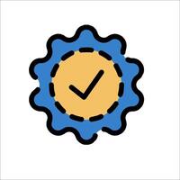 A gear wheel with a tick mark on it vector