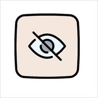 A square icon with an eye in the middle vector