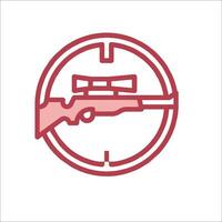 A rifle and scope icon in a circle vector