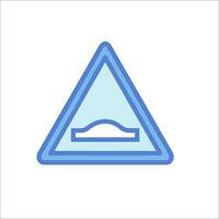 A blue triangle with a blue line on it vector