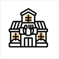 A restaurant icon with a fork and knife vector