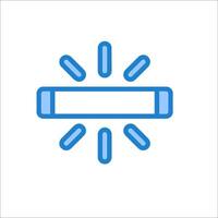A blue icon of a light bulb vector