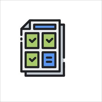 A checklist icon with a check mark on it vector