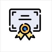 A certificate with a ribbon on it vector