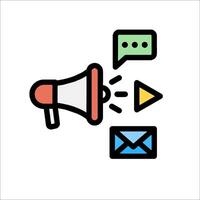 A megaphone and a mail icon vector