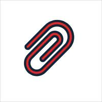 A paper clip icon with red and blue lines vector