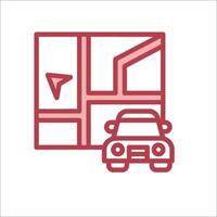A car is parked in front of a map and a car is parked in front of it vector