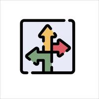 A colorful arrow pointing to the right and left vector